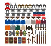 LOKLNEYK Military Weapons Set, 82PCS Medieval Roman Troops Weapons Accessory Building Blocks Set, Compatible with Major Brands Warrior Equipment Pack