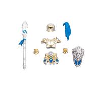 LOKLNEYK Military Weapons Set, 8PCS Medieval Knight Shield Guard Armor & Weapons Accessory Building Block Pack, Compatible Minifig Combat Gear for Custom Figures (Blue and Silver)