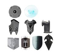 LOKLNEYK Military Weapons Set, 9PCS Mixed Medieval Shields Building Blocks Accessory, Compatible with Major Brands Warrior Equipment Pack