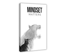 LOKLNEYK Mindset Matters Inspirational Poster Canvas Poster Bedroom Decor Landscape Office Room Decor Gift 12x18inch(30x45cm)
