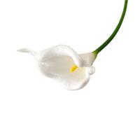LOKLNEYK Mini Calla Lily Artificial Flowers, 10 Pack, Wedding Bouquet (11 Colors, Home Decor And Photography Props, Suitable For Living Room/Bedroom, Etc.)(White yellow core)