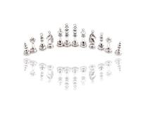 LOKLNEYK Mix Color Chess Charms King Queen Bishop Knight Rook Pawn Pendants DIY jewelry Crafts Making Findings (ancient silvery 24pcs)