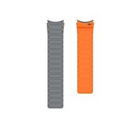 LOKLNEYK No Gaps Silicone Strap fit for Samsung Galaxy Watch 6/5/4 40mm 44mm 6 fit for Classic 47mm 43mm Bracelet Band Belt(Grey orange,Watch 6classic 47 43)