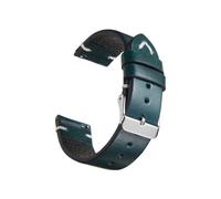 LOKLNEYK Oil wax leather strap 18mm 19mm 20mm 22mm vintage handmade strap accessories(Blue 1,19mm)