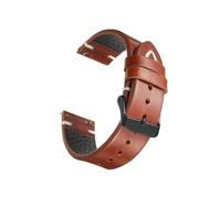 LOKLNEYK Oil wax leather strap 18mm 19mm 20mm 22mm vintage handmade strap accessories(Brown 2,22mm)