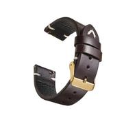 LOKLNEYK Oil wax leather strap 18mm 19mm 20mm 22mm vintage handmade strap accessories(Coffee 3,19mm)