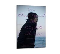 LOKLNEYK On The Beach at Night AloneModern Wall Art Poster Minimalist Print for Living Room Bedroom Office A Simple Yet Striking Decor for Modern Homes20x30inch(50x75cm) Frame-style