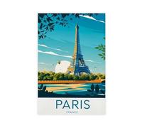 LOKLNEYK Paris Vintage Travel Canvas Poster Wall Art Decor Print Picture Paintings for Living Room Bedroom Decoration 20x30inch(50x75cm)