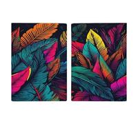 LOKLNEYK Passport Holder Colorful Tropical Leaves Pattern Passport Wallet Travel Passport Cover for Travel Must Haves Accessories