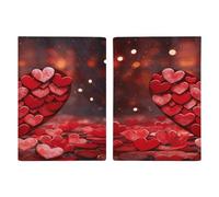 LOKLNEYK Passport Holder Red Hearts Love Passport Wallet Travel Passport Cover for Travel Must Haves Accessories