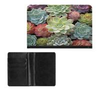LOKLNEYK Passport Wallet Cactus Succulents Passport Holder Travel Passport Cover for Travel Must Haves Accessories