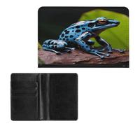 LOKLNEYK Passport Wallet Dart Frog Blue Passport Holder Travel Passport Cover for Travel Must Haves Accessories