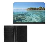 LOKLNEYK Passport Wallet Fiji Island and Clear Sea Passport Holder Travel Passport Cover for Travel Must Haves Accessories