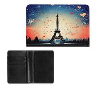 LOKLNEYK Passport Wallet Paris Pattern Passport Holder Travel Passport Cover for Travel Must Haves Accessories