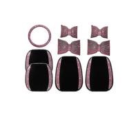 LOKLNEYK Pink Rhinestone Inlaid Simple Protective Non-slip Car Seat Cushion Cover Interior Decoration Car Seat Cushion(9 pcs suite)