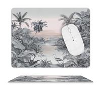 LOKLNEYK PU Mouse Pad Tropical Palm Trees Leather Mouse Pad Office Desk Mat