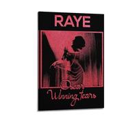 LOKLNEYK Raye-Winning Tears Poster, Hit Music Album Wall Art Canvas Posters Modern Prints for Living Room Bedroom Deco 08x12inch(20x30cm) Frame-style