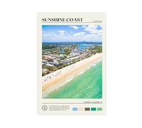 LOKLNEYK Real Photo Sunshine Coast Australia Canvas Poster Bedroom Decor Landscape Office Room Decor Gift 12x18inch(30x45cm)