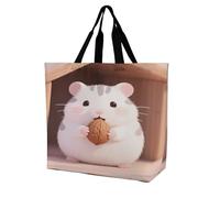 LOKLNEYK Reusable Grocery Bag Little Hamster Washable Reusable Grocery for Shopper Everyday Life