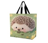 LOKLNEYK Reusable Grocery Bag Little Hedgehog Washable Reusable Grocery for Shopper Everyday Life