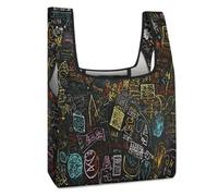 LOKLNEYK Reusable Grocery Bag Math Formula Foldable Shopping Bag for Shopper Everyday Life