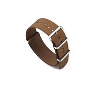 LOKLNEYK Ribbed Watch Strap 18mm 20mm 22mm Nylon Watch Straps Braid Ballistic Fabric Watchband Accessories Watch Band(BROWN,20mm)