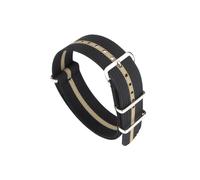 LOKLNEYK Ribbed Watch Strap 18mm 20mm 22mm Nylon Watch Straps Braid Ballistic Fabric Watchband Accessories Watch Band(BLACK KHAKI,18mm)