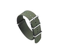 LOKLNEYK Ribbed Watch Strap 18mm 20mm 22mm Nylon Watch Straps Braid Ballistic Fabric Watchband Accessories Watch Band(ARMY GREEN,20mm)