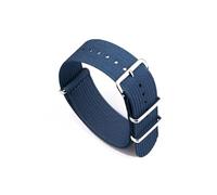 LOKLNEYK Ribbed Watch Strap 18mm 20mm 22mm Nylon Watch Straps Braid Ballistic Fabric Watchband Accessories Watch Band(BLUE,20mm)