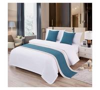 LOKLNEYK runners， Green Bed Runner For Full/Queen, Bedspread Protector Cotton/Linen Splicing Slipcover Scarf(Blu,50 * 50cm(No core))