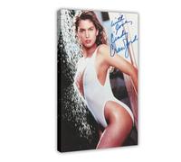 LOKLNEYK Sexy Cindy Crawford Autograph Poster (1) Canvas Poster Bedroom Decor Landscape Office Room Decor Gift 20x30inch(50x75cm)