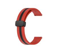 LOKLNEYK Silicone D-buckle Strap Suitable For Samsung Galaxy Watch 3/Active 2 44mm 40mm(Red Black,Galaxy Watch 46mm)