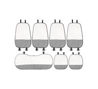 LOKLNEYK Simple Plaid Ice Silk Material Breathable Summer Universal Backrest Protection Cushion Car Seat Cover Car Seat Cushion(7pcs)