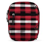 LOKLNEYK Small Crossbody Bag for Men Women Buffalo Plaid Deer Trendy Sling Bag Travel Running with Adjustable Strap