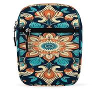 LOKLNEYK Small Crossbody Bag for Men Women Vintage Mandala Flowers Trendy Sling Bag Travel Running with Adjustable Strap
