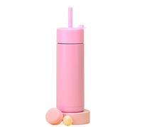 LOKLNEYK Sports Water Cup Stainless Steel 650ml Large Straw Insulated Outdoor Travel Black(Red1)