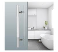 LOKLNEYK Stainless Steel Door Handles Push for Shower,Modern Round Konbs for Bathroom/Entry/Bedroom/Home/WC,Mounted Back to(Length60CM)