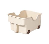 LOKLNEYK Storage Container Organizer Bin with Wheels Rolling Storage Bin Storage Bin Boxes for Closet Countertops Bathroom Home Office(Beige-1pcs)