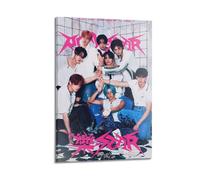 LOKLNEYK Stray Kids Rock-star Poster, Hit Music Album Wall Art Canvas Posters Modern Prints for Living Room Bedroom Deco 24x36inch(60x90cm) Frame-style-1