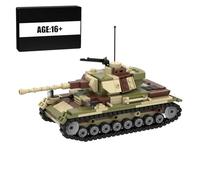 LOKLNEYK Tank Building Blocks Set, 563PCS WWII German Type F Panzer IV Medium Tank MOC Model, Camo Military Brick Display for Adult & Youth