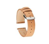 LOKLNEYK Ultra Thin Soft Genuine Leather Watch Strap Retro Vintage Quick Release Leather Watchband 18mm 20mm 22mm Watch Strap(Beige,20mm)