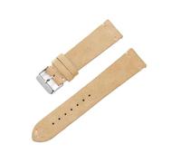 LOKLNEYK Vintage Handmade Soft Watch Band Quick Release Wristbelt Retro Suede Stitching Strap Genuine Leather Bracelet 18mm 20mm 22mm(Khaki,22mm)