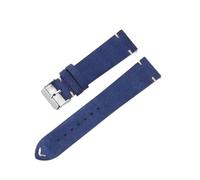 LOKLNEYK Vintage Handmade Soft Watch Band Quick Release Wristbelt Retro Suede Stitching Strap Genuine Leather Bracelet 18mm 20mm 22mm(Blue,20mm)