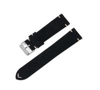 LOKLNEYK Vintage Handmade Soft Watch Band Quick Release Wristbelt Retro Suede Stitching Strap Genuine Leather Bracelet 18mm 20mm 22mm(Black,22mm)