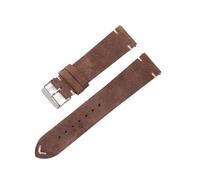 LOKLNEYK Vintage Handmade Soft Watch Band Quick Release Wristbelt Retro Suede Stitching Strap Genuine Leather Bracelet 18mm 20mm 22mm(Dark brown,22mm)