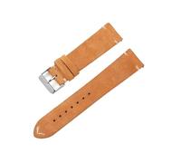 LOKLNEYK Vintage Handmade Soft Watch Band Quick Release Wristbelt Retro Suede Stitching Strap Genuine Leather Bracelet 18mm 20mm 22mm(Light brown,20mm)