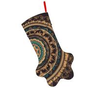 LOKLNEYK Xmas Fireplace Hanging Stocking Mandala Dog Cat Paw Christmas Stocking