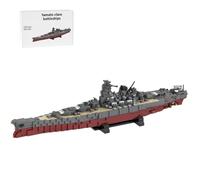 LOKLNEYK Yamato Battleship Building Blocks Set, 1623PCS Historic Japanese WWII Navy Warship MOC Model, Battleship Display Brick Build Set for Adult & Youth