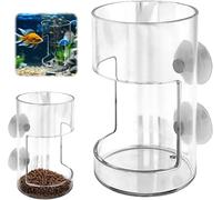 LOKORI Fish Feeder for Aquarium, Acrylic Fishs Feeding Tube Ring with Suction Cup, Turtle Shrimp Fishs Tank Stand for Fish Tank,Turtle Shrimp Aquarium Feeder for Fish Tank(Round)