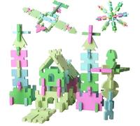 Lokorus 74pcs Wooden Building Blocks for Toddlers,Construction Brick Toys for Kids,Preschool Montessori Educational Developmental Toy for Boys Girls 3 Years+